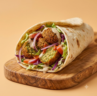 Piadina con falafel falafel wrap