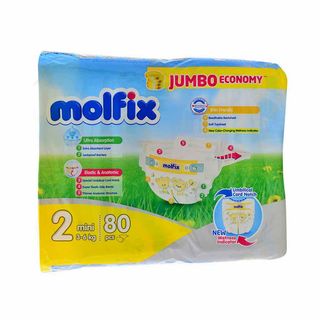 Couches bébé jumbo economy taille 2 mini x80pcs - MOLFIX