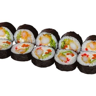 Futomaki z krewetkami w tempurze