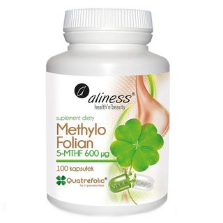 Metylo folian Methylo Folian 5-MTHF 600 mcg 100 kapsułek Aliness