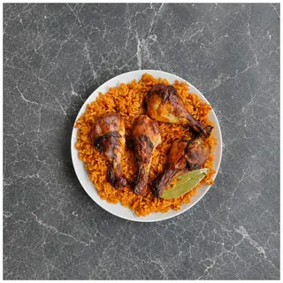 Jollof Rice + Chicken Lap + Plantain