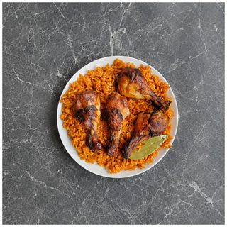 Jollof Rice + Chicken Lap + Plantain