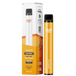Vaporizador CBD Orange County 900 Puffs – Sabor Gelado de Manga