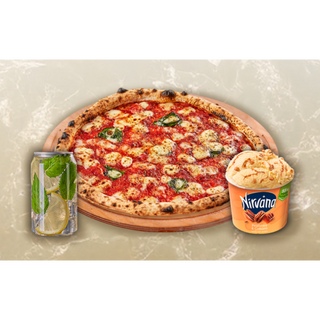 КОМБО ПИЦА МАРГАРИТА+ЛИМОНАДА С БЪЗ 330 МЛ+NIRVANA PRALINES AND CREAM