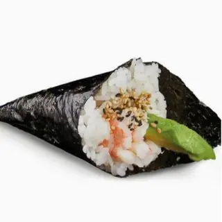 Temaki De Ebi Con Queso Y Aguacate