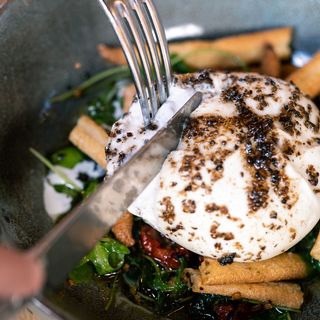 Burrata  de Puglia con miel de trufa.