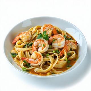 Pasta Udon Al Curry Amb Gambes