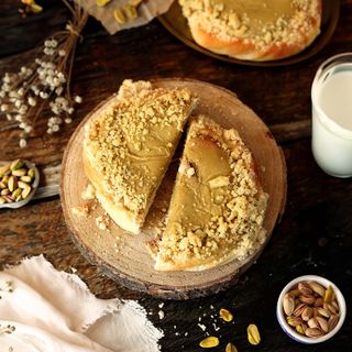 Drożdżówka o smaku pistacjowym