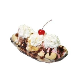Banana Split Con Helado Con Plátano Y Nata