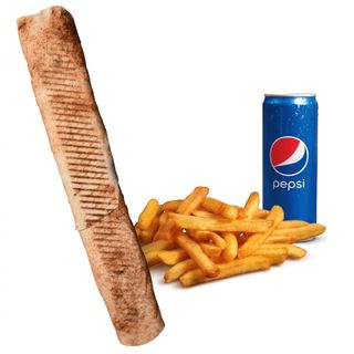 Rollo Kebab Amerykańskie (mega), frytki, Pepsi 0.33l