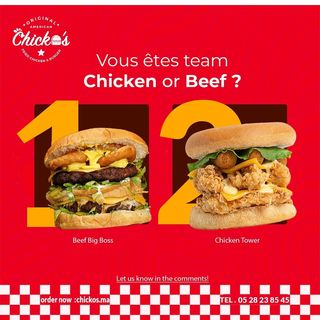 Godzilla combo (1 beef Big boss + 1 chicken towre + 2 frites)