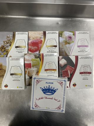 Raha Turca sada Cn Sabor de Granada, Rosa, Sésamo, Coco, Cacahuete 300 G