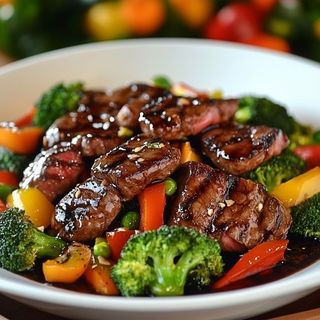 74X-Ternera salsa ostras y brócoli