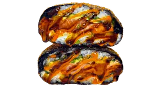 Burger sushi z pieczonym łososiem