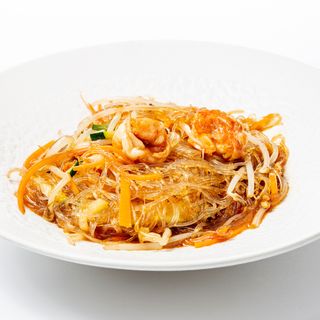 212. Spaghetti di soia con gamberi 