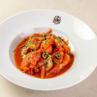 Gamberetti con salsa picante 