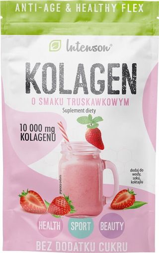 Kolagen 10000 mg o smaku truskawkowym w proszku 10,7 g Intenson