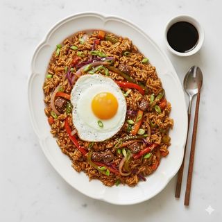 Mongolian rice con manzo