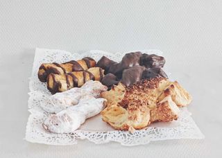 Lazos De hojaldre, Choco, Azúcar, Rayados