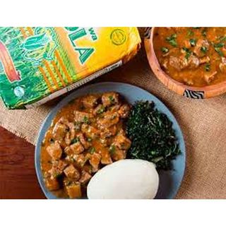 Beef Fry with Ugali or 2 Chapati