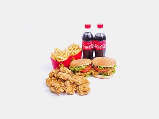 Зингер Бургер (2шт)+Наггетсы (12шт)+Напиток (2шт)+Фри (2шт)+Соус