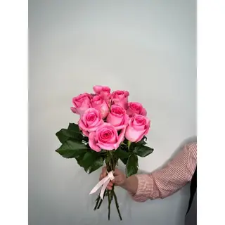 Różowa Róża 50 cm, 9 szt