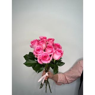 Różowa Róża 50 cm, 9 szt