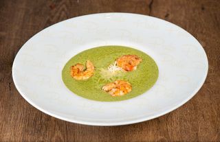 Supa crema de spanac cu creveti