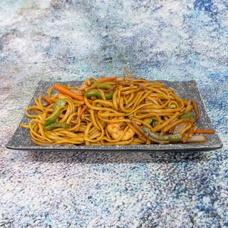 Tallarines Fritos Con Gambas