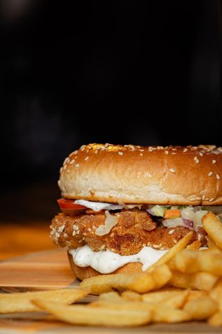 Golden Crispy Chicken burger