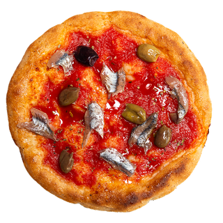 Rossa olive taggiasche e alici di Cetara senza glutine