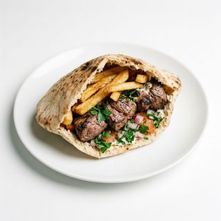 Pita jagnięcina z frytkami