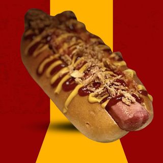 Perrito especial con patatas fritas grandes