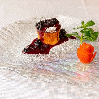 Soufflé De Queso Con Coulís De Frambuesa