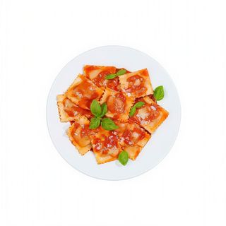 Raviolis d'espinacs al pesto vermell