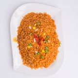 Jollof Rice with plantain &  2 Beef meat 