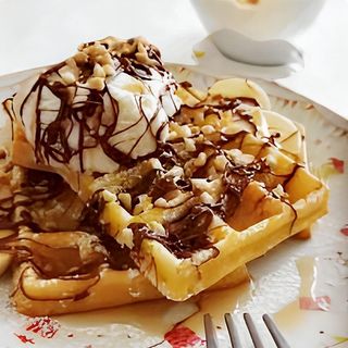 Waffle Nutella e panna