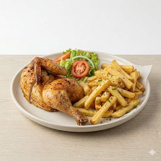1/2 Pollo Al'ast Con Patatas Y Ensalada