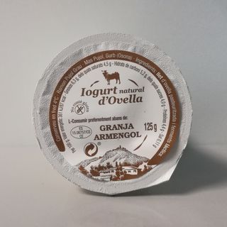 Iogurt Ovella Natural Granja Armengol 125gr (plàstic)