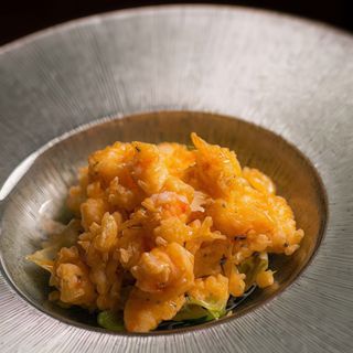 Tempura de gambas de roca