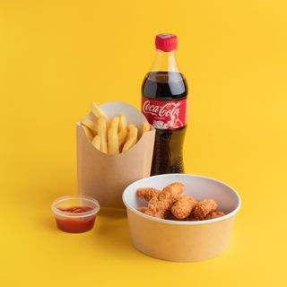 Հավի կրծքամսի տեմպուրա, Կարտոֆիլ ֆրի + Coca Cola 0.5մլ