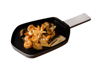 131 Gamberi con bambù e funghi