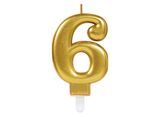 Свещи за торта цифра 6 злато