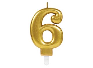 Свещи за торта цифра 6 злато