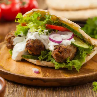Kebab Vegetariano Falafel Con ensalada