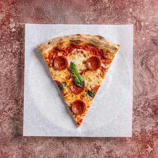 Pizza stracciatella d'oro (porción)