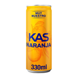 KAS Naranja Zero Refresco con gas sabor Naranja sin Azúcar Lata 330ml