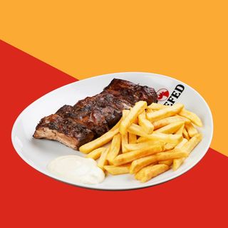 Ribs con patate fritte baffa intera