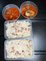 Rice and beans with Assorted meat 