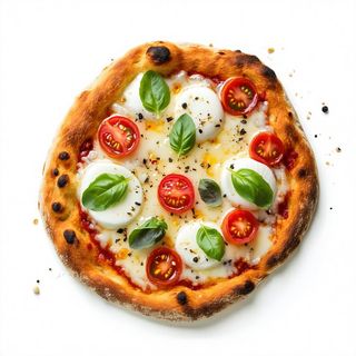 Pizza bianca pomodorini con bufala - al piatto